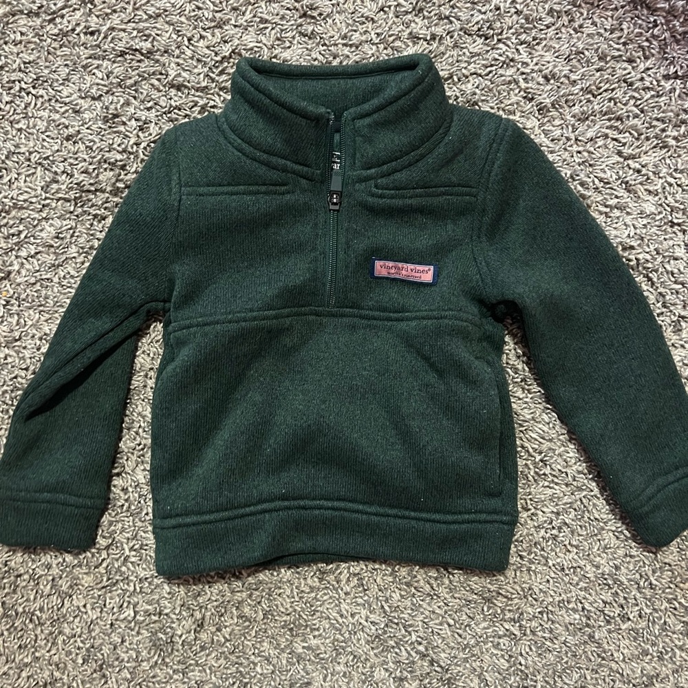 Vineyard Vines Kids' Dark Green Fleece pullover